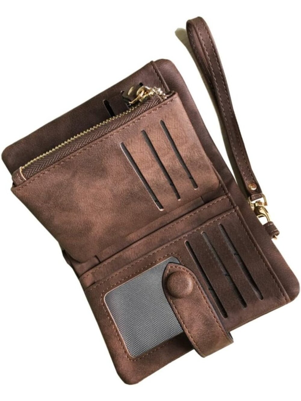 Stylish Women's RFID Blocking Bifold Leather Wallet & Wristlet with Card Holder